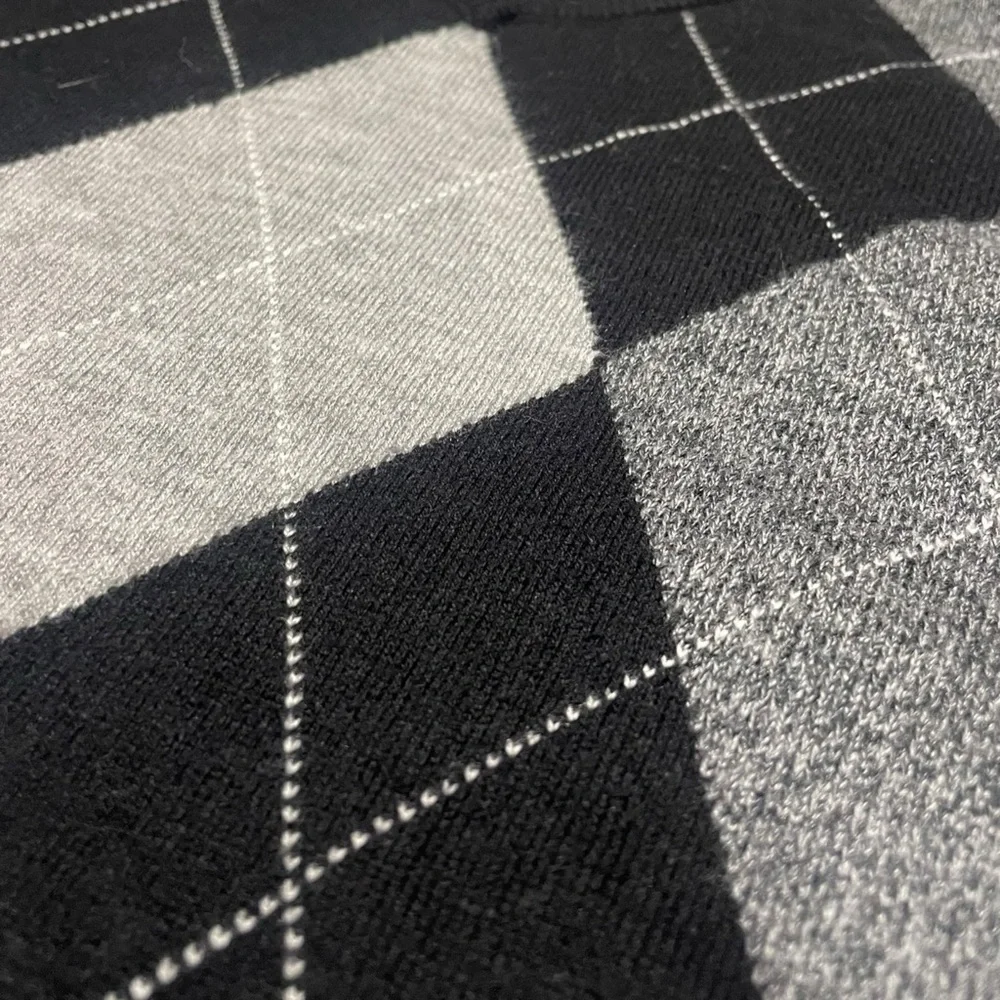 Croft & Barrow men’s small Argyle sweater. 
Black, gray, white. - Picture 2 of 6